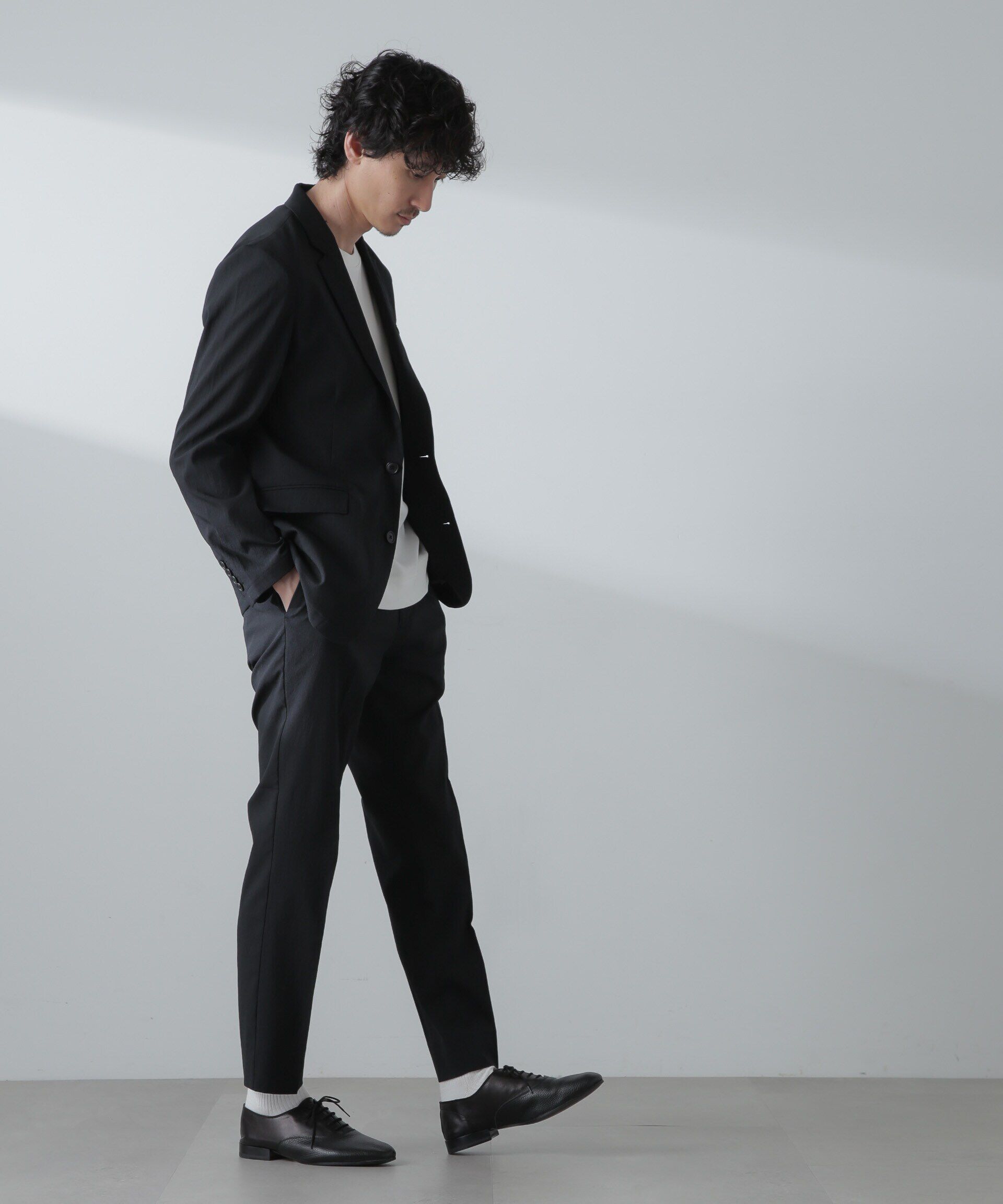 nano･universe「「Damerino」Air ワルツ DotAir(R)撥水ストレッチセットアップ」|スーツ|ブラック