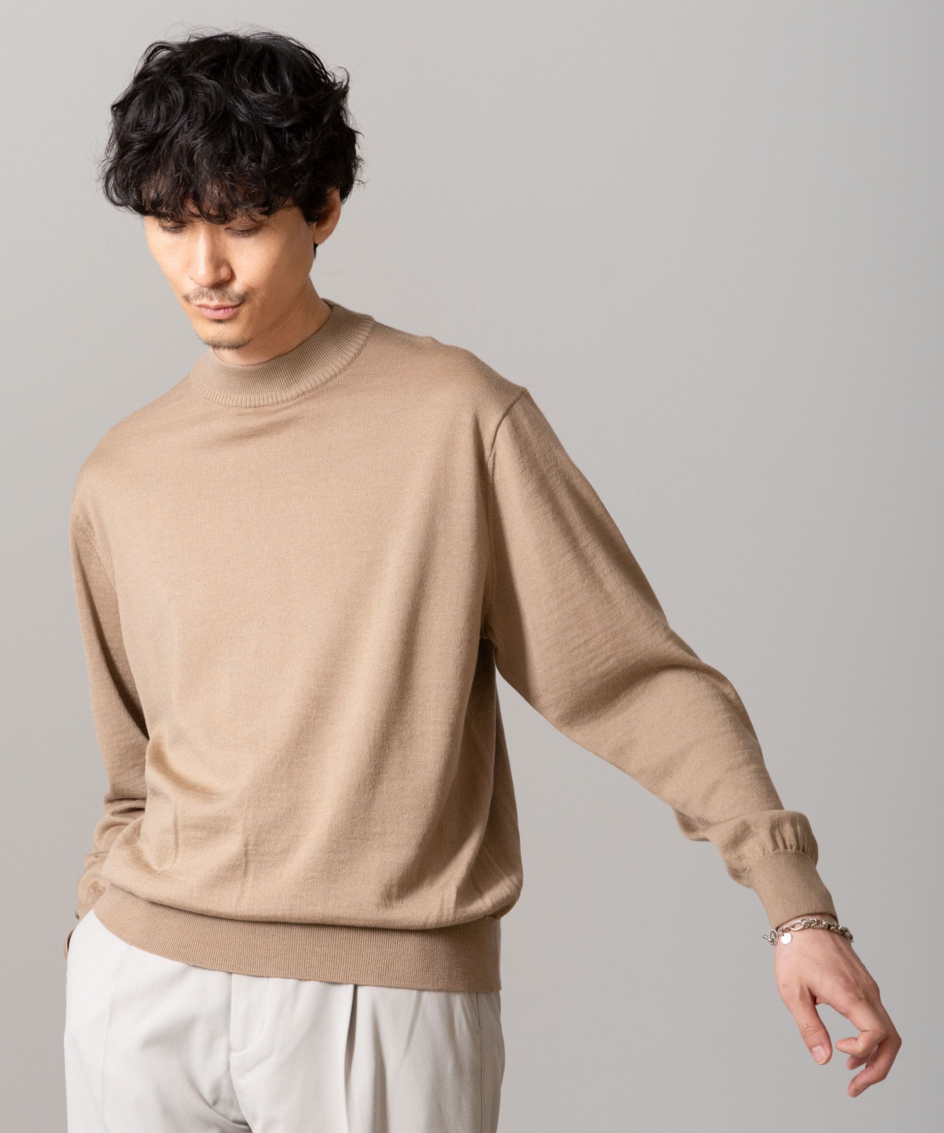 nano･universe「「毛玉レスニット」 ファインゲージモックネック」|ニット・セーター|