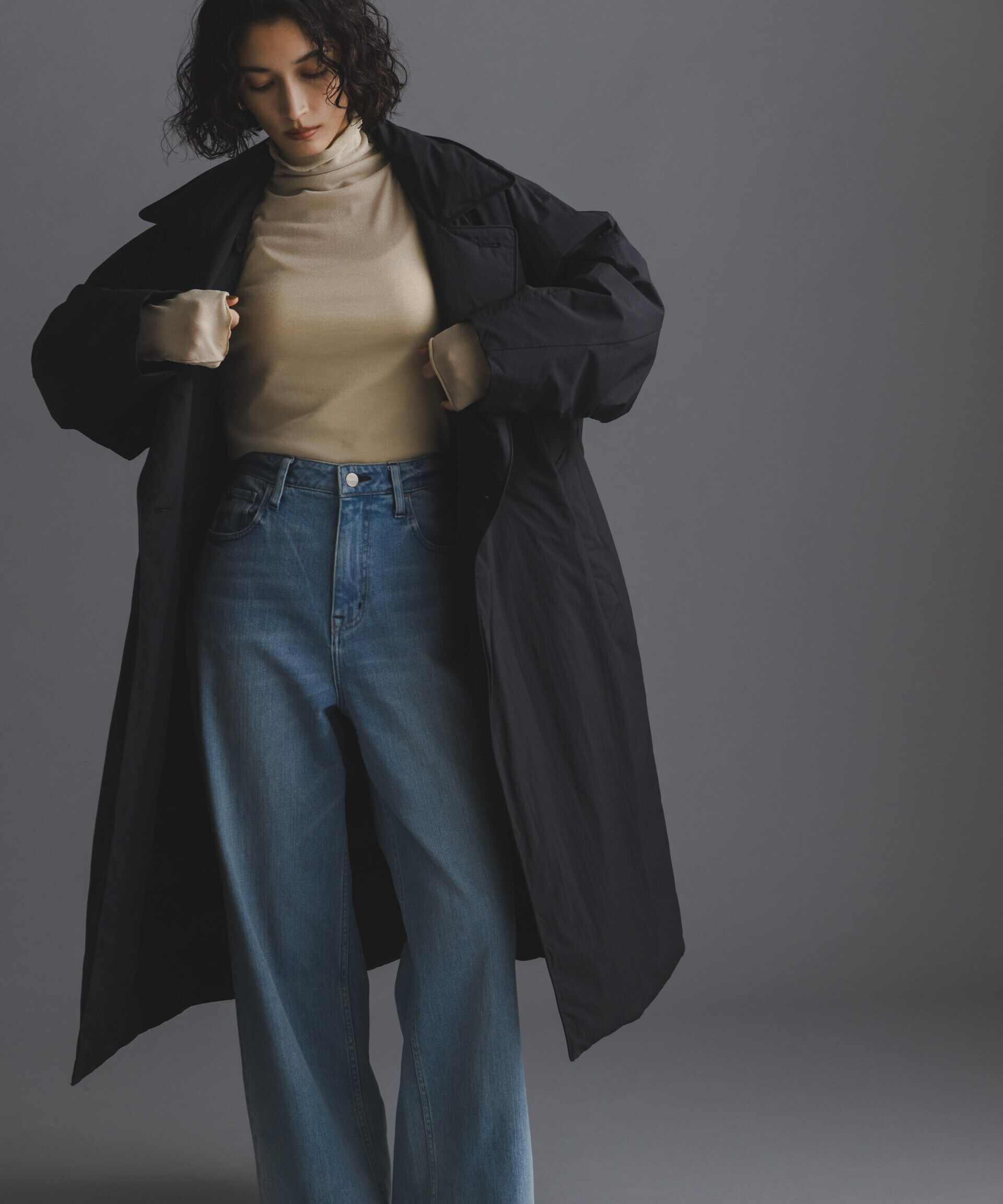 nano･universe「「西川ダウン(R)」リバーシブルライトコート」|ダウン|ブラック