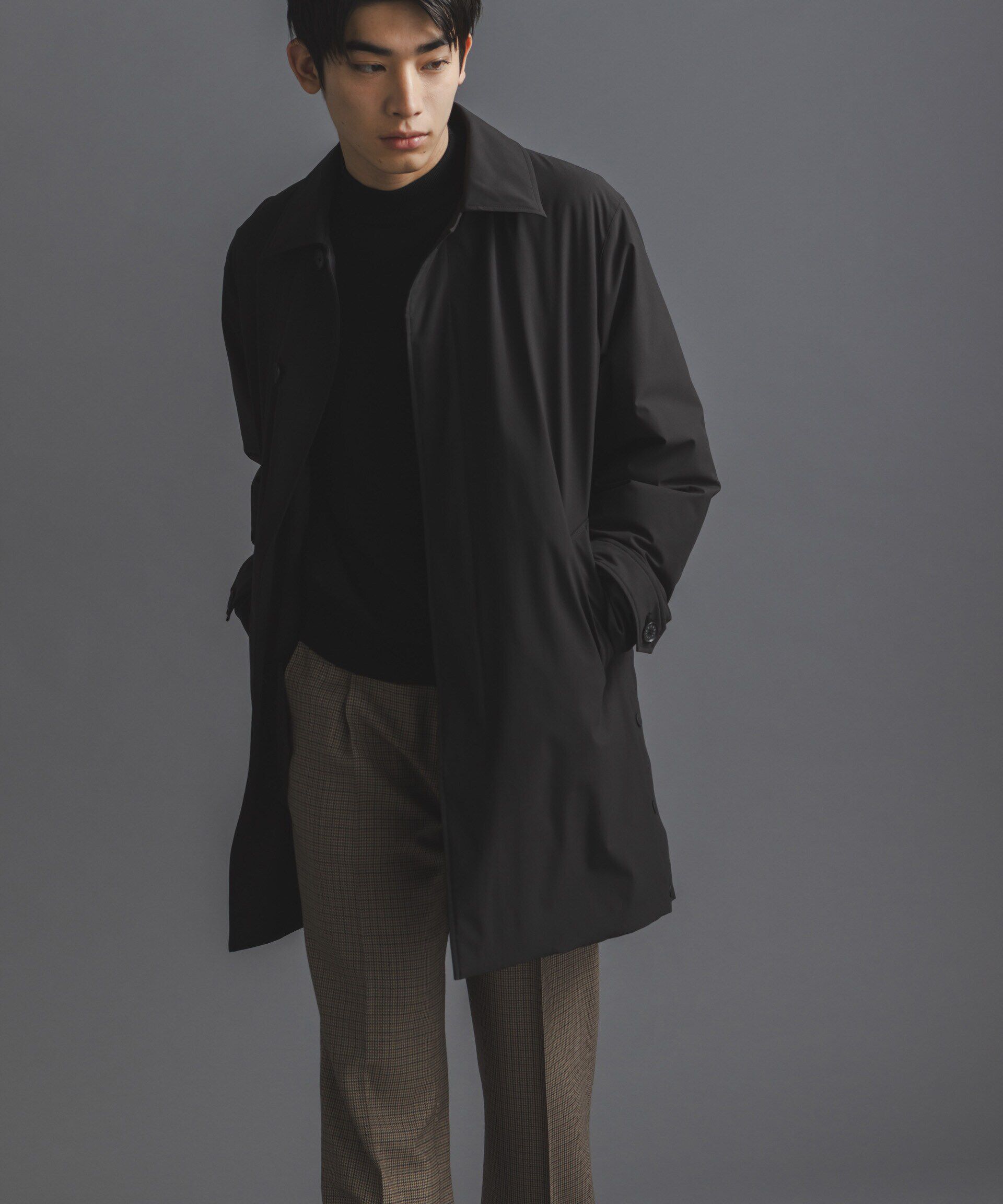 nano･universe「「西川ダウン(R)」ステンカラーダウン」|ダウン|ブラック