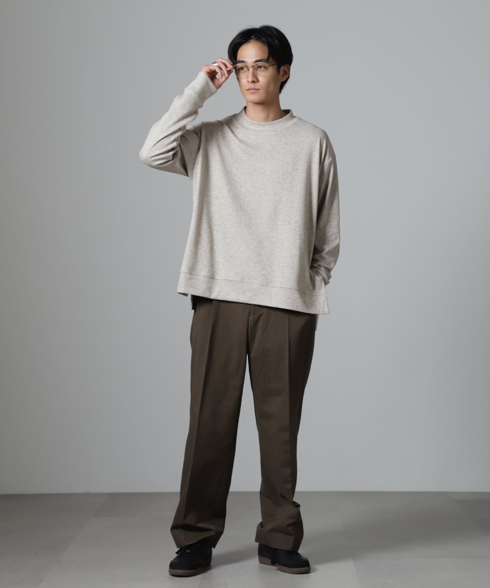 nano･universe「WEB限定/ストレッチテレコモックネックプルオーバー 長袖」|Tシャツ・カットソー|