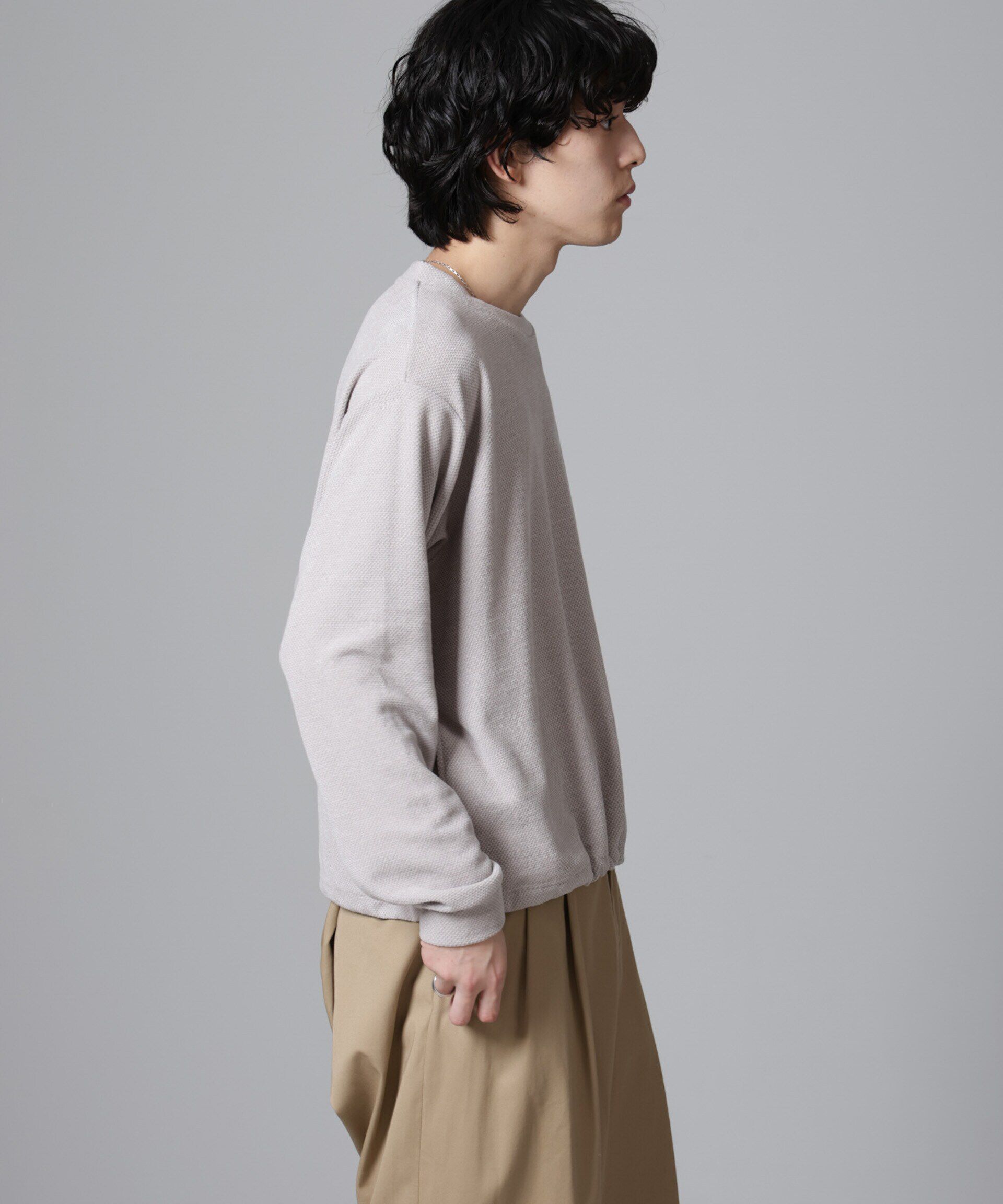 nano･universe「モールライクドローコードプルオーバー 長袖」|Tシャツ・カットソー|