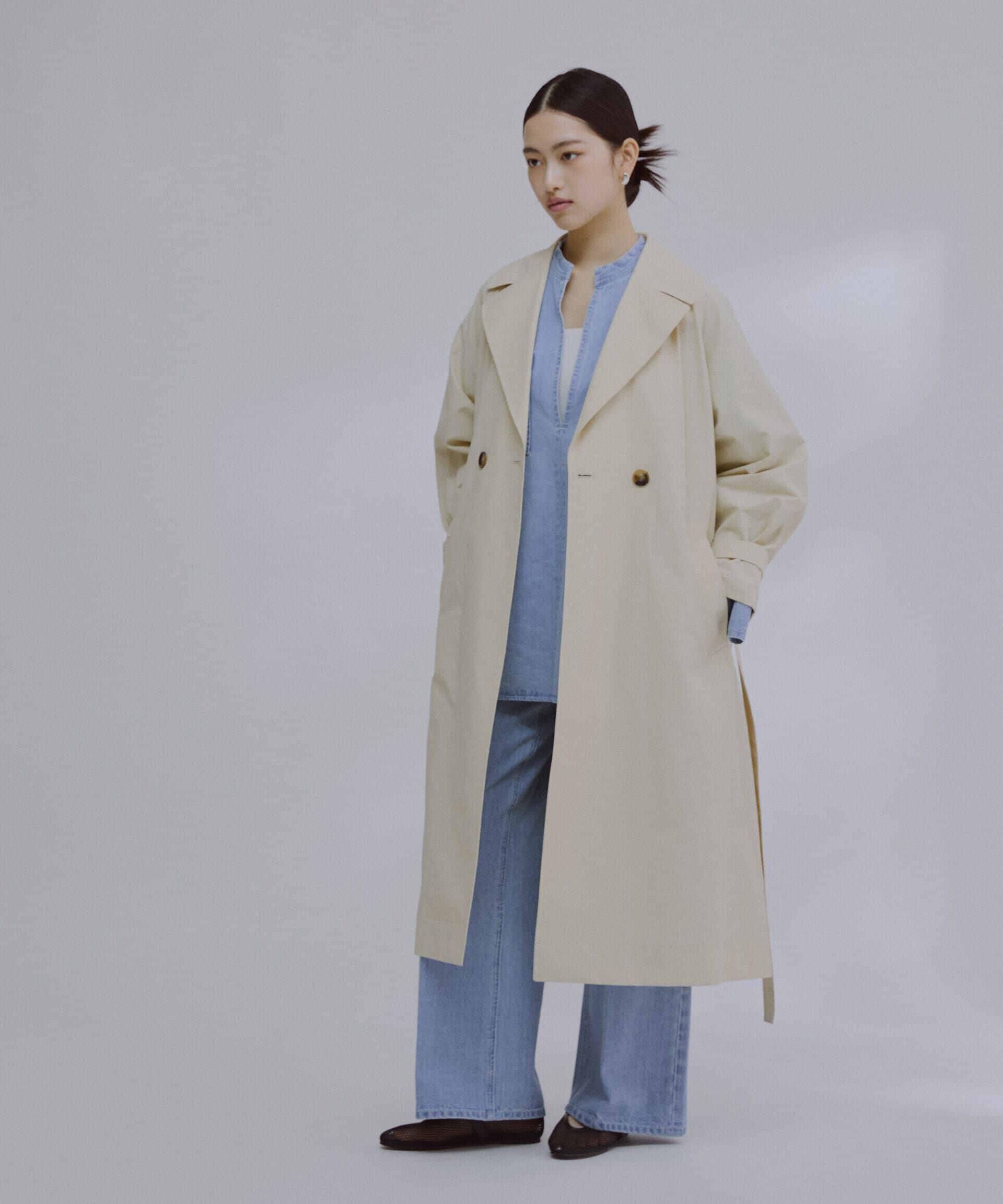 nano･universe「ハイウエストデニム（セットアップ可）」|チノ|