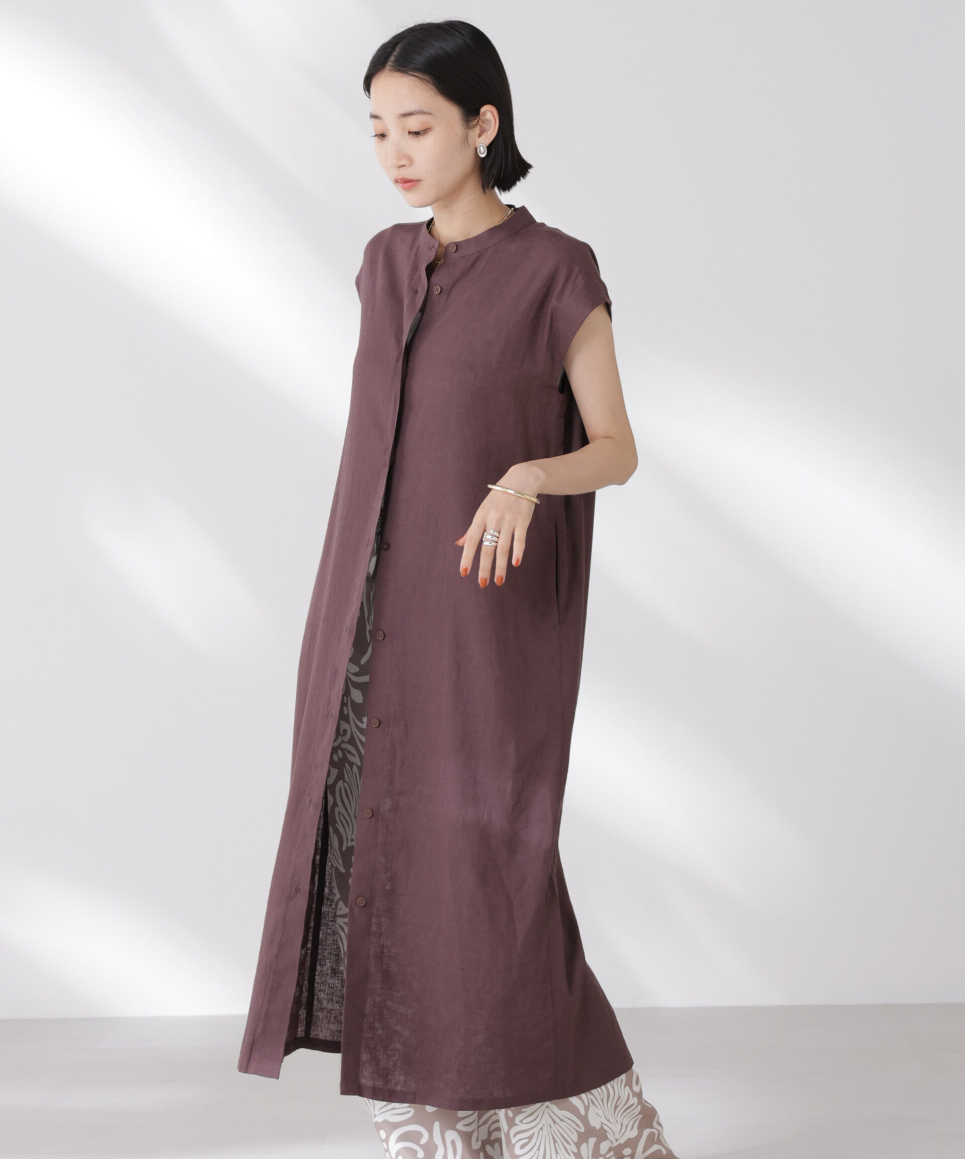 nano･universe「Anti Smell Linen フレンチスリーブワンピース」|ワンピース|