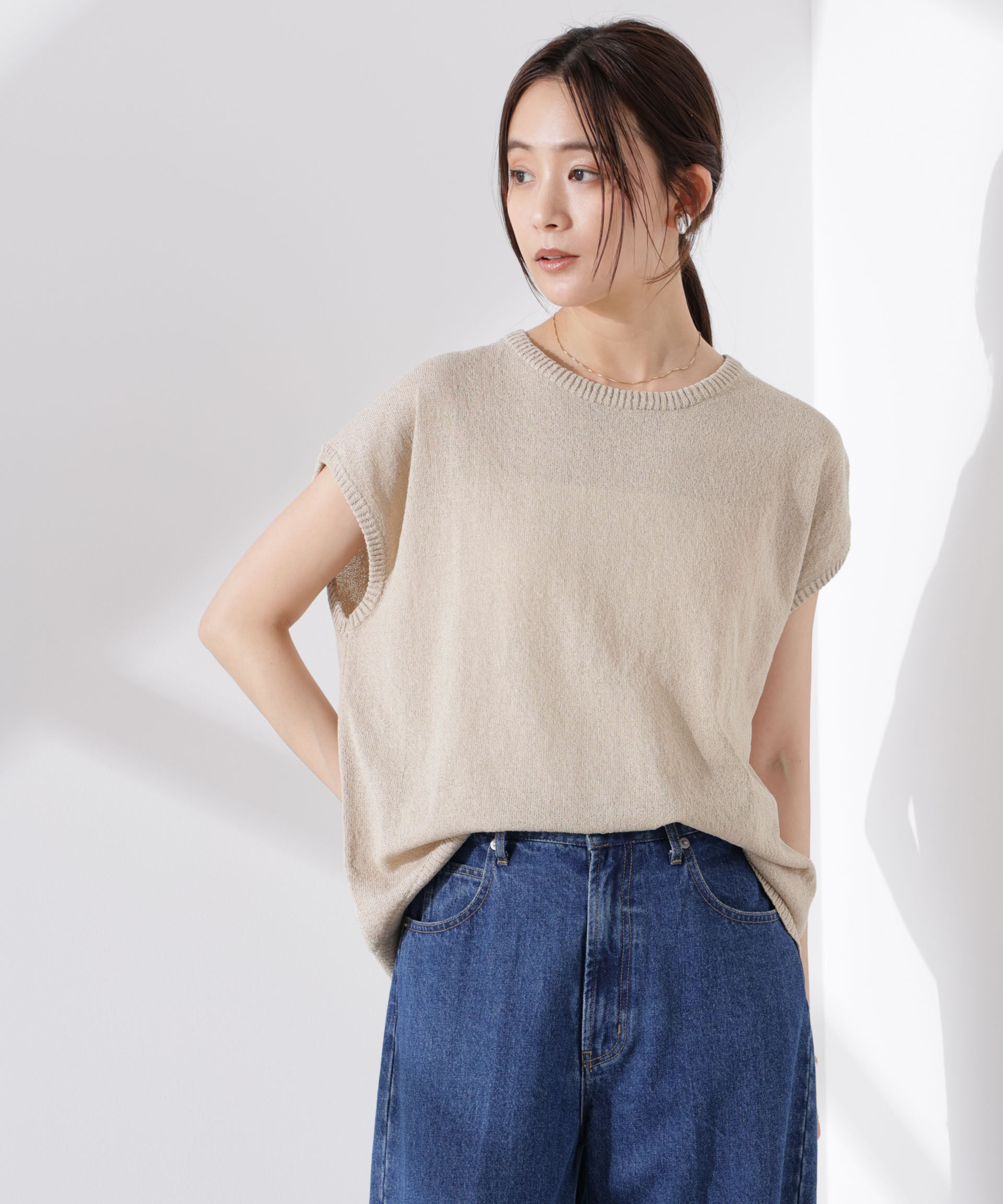 nano･universe「バックスリットシアーニットプルオーバー」|ニット・セーター|