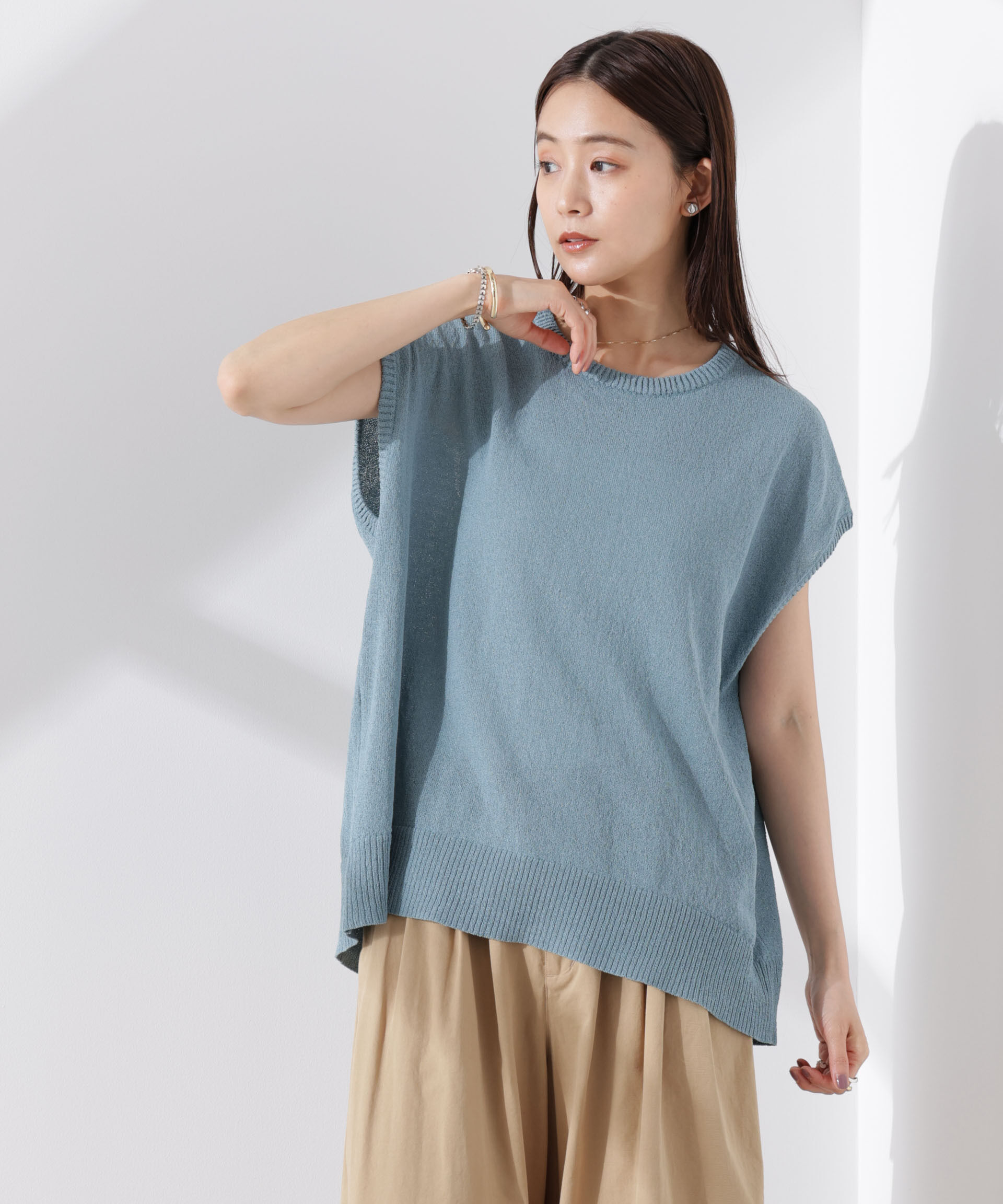 nano･universe「バックスリットシアーニットプルオーバー」|ニット・セーター|