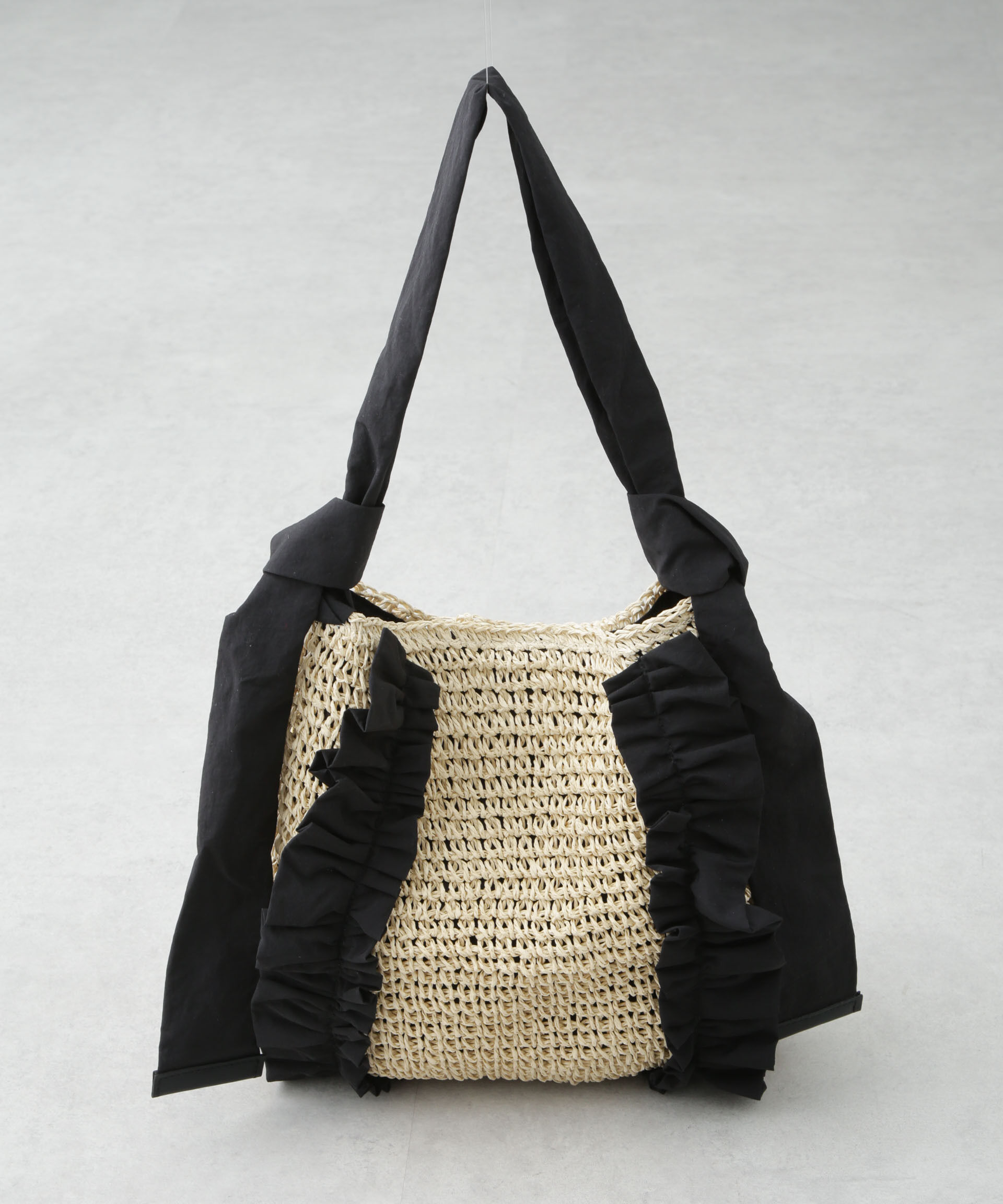 nano･universe「ギャザーフリルソフトペーパー編みバッグ」|ショルダー・メッセンジャー|