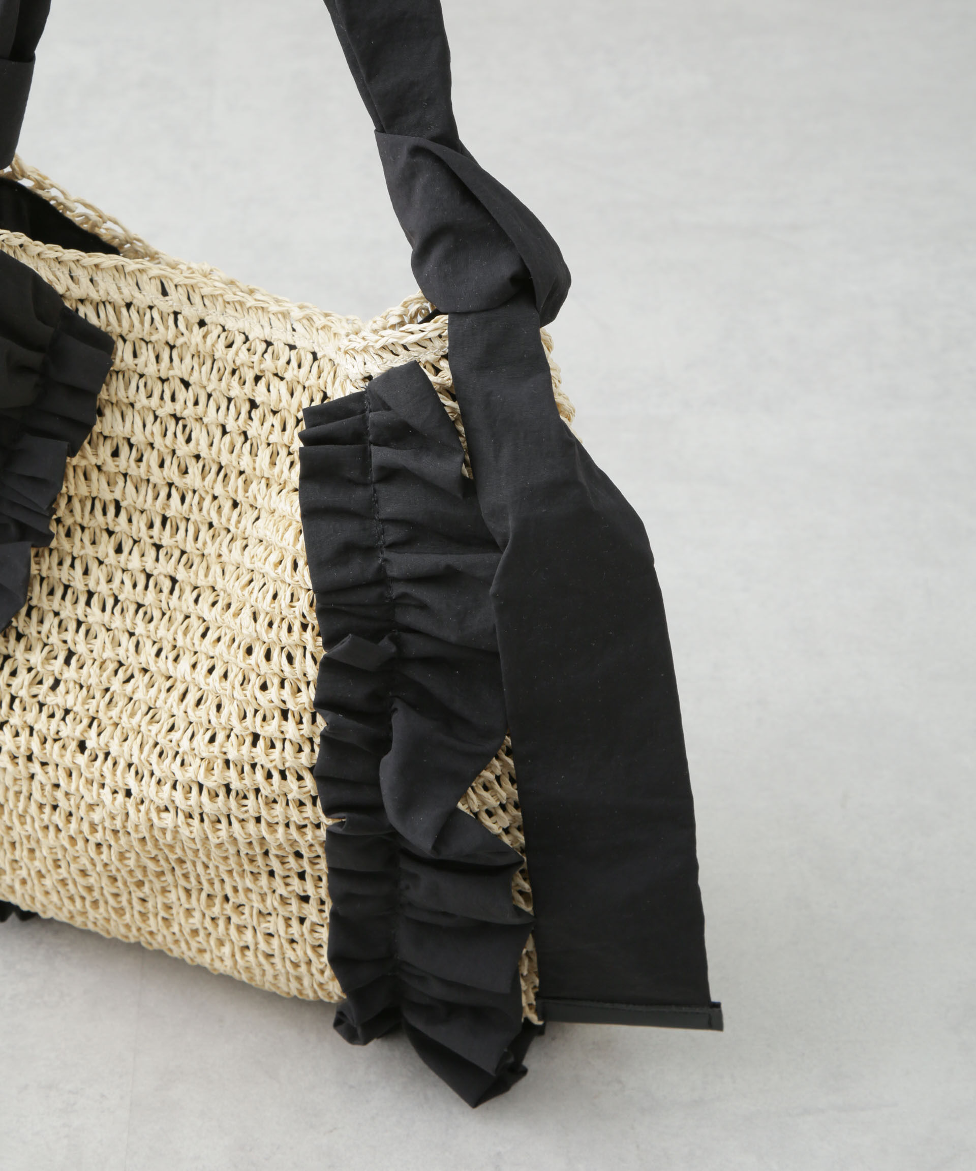 nano･universe「ギャザーフリルソフトペーパー編みバッグ」|ショルダー・メッセンジャー|