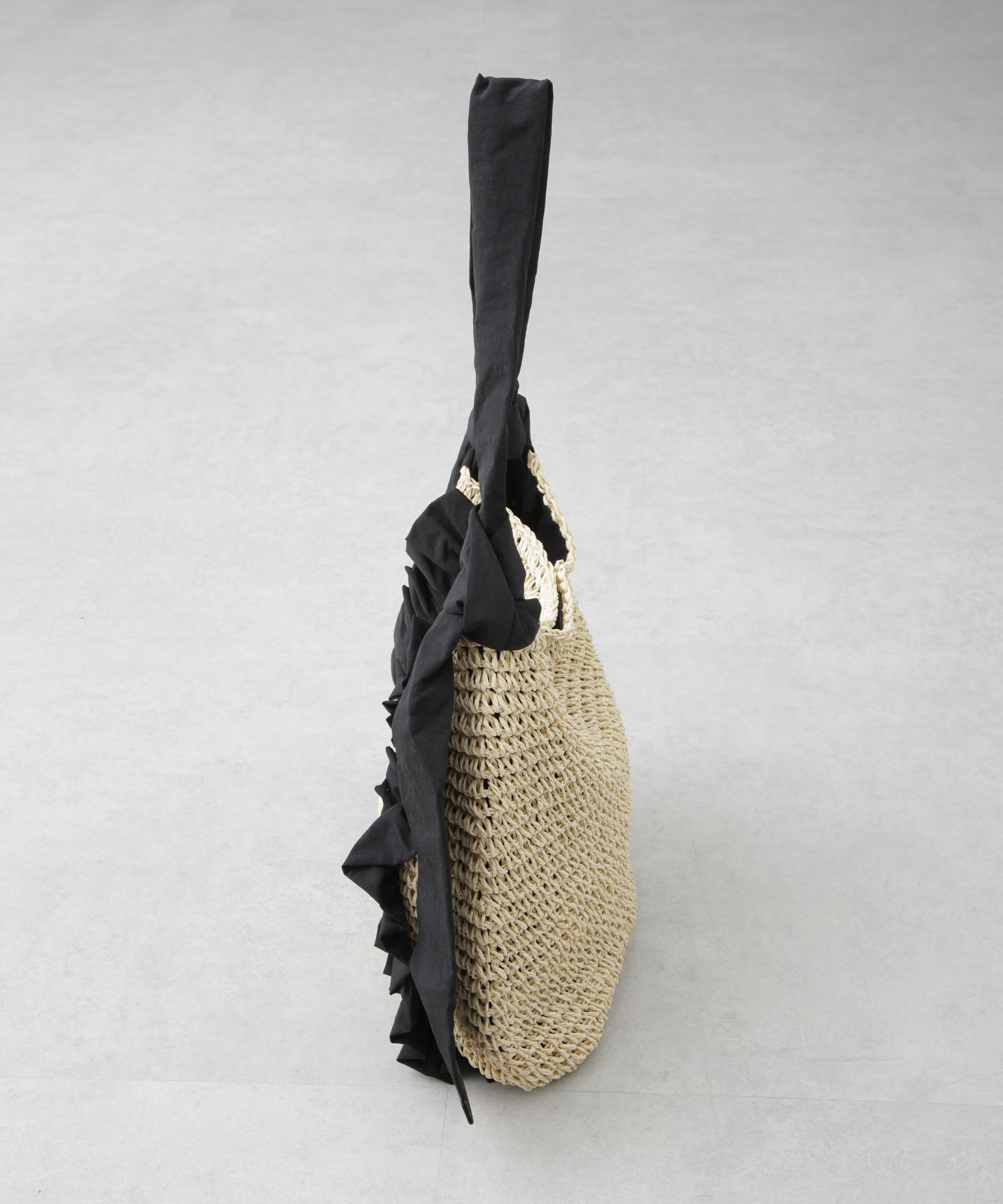 nano･universe「ギャザーフリルソフトペーパー編みバッグ」|ショルダー・メッセンジャー|