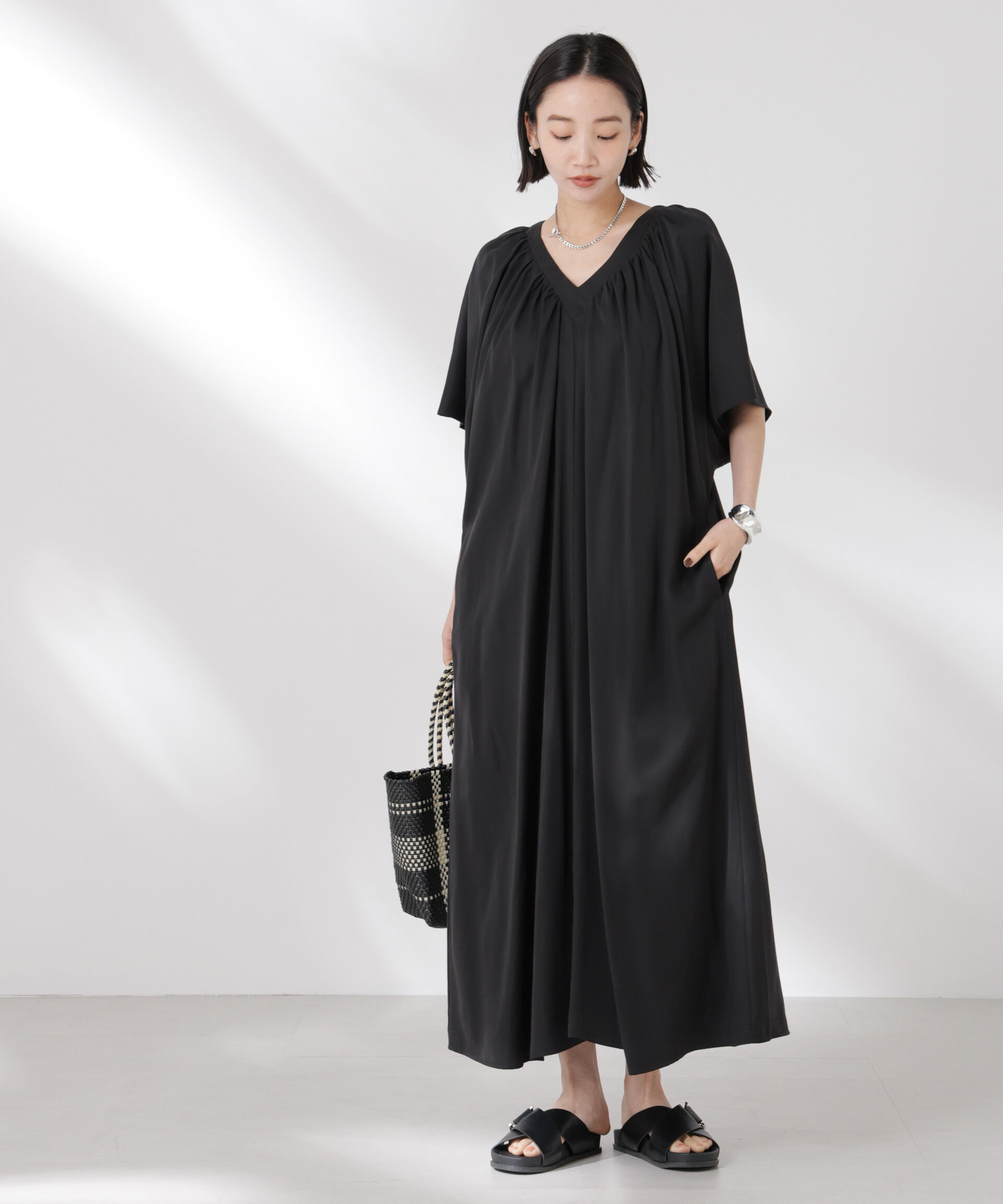 nano･universe「前後2wayボリュームギャザーワンピース」|ワンピース|