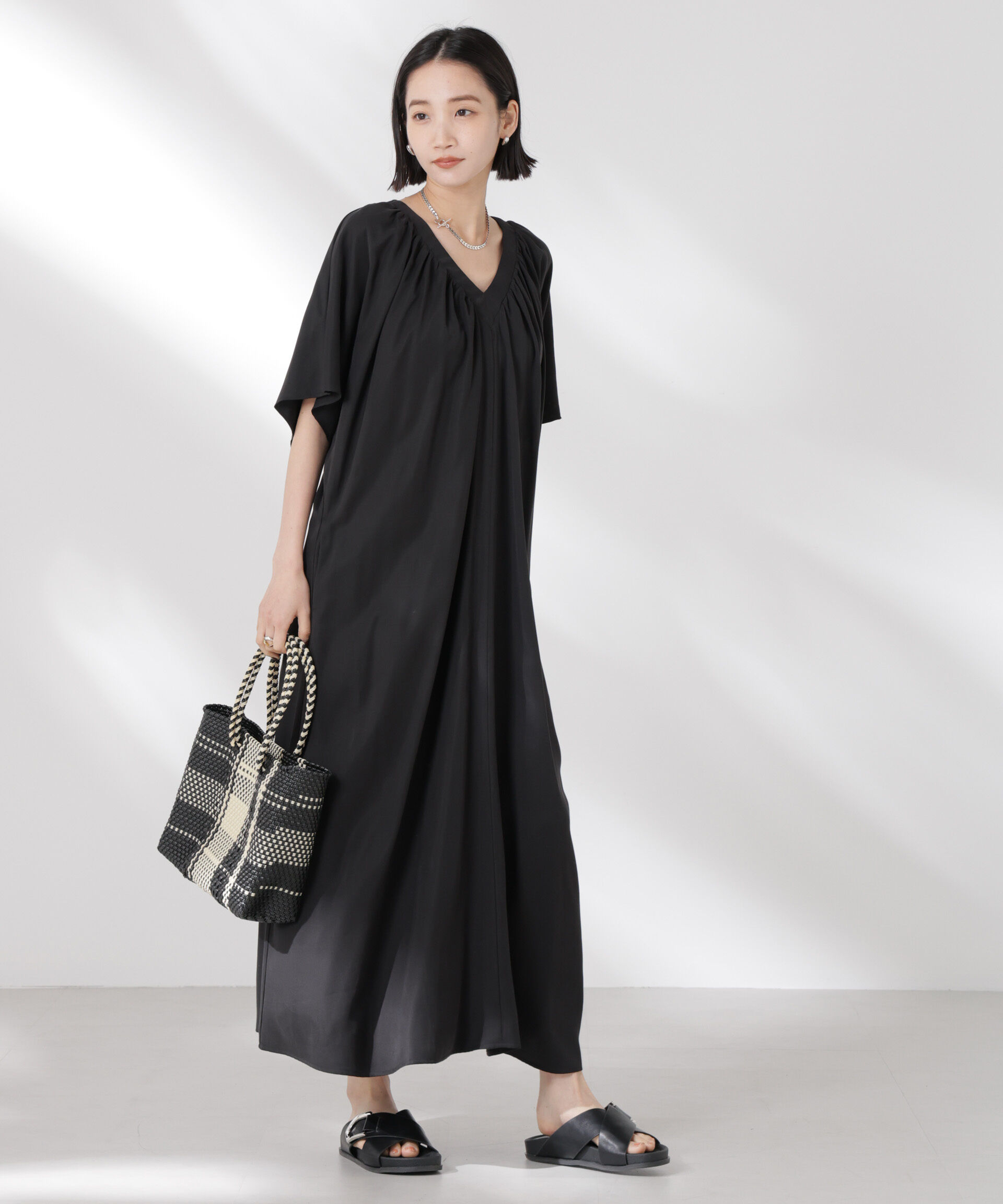 nano･universe「前後2wayボリュームギャザーワンピース」|ワンピース|