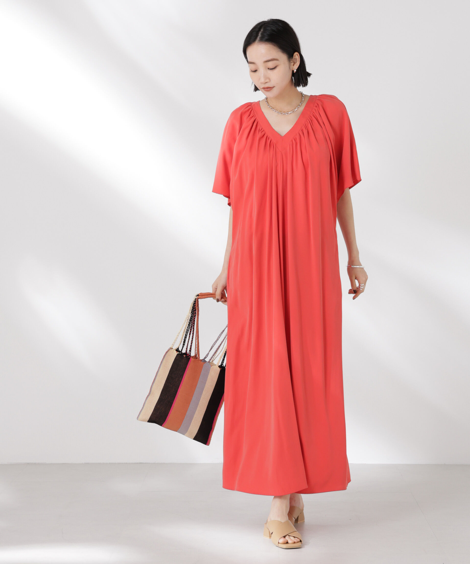 nano･universe「前後2wayボリュームギャザーワンピース」|ワンピース|