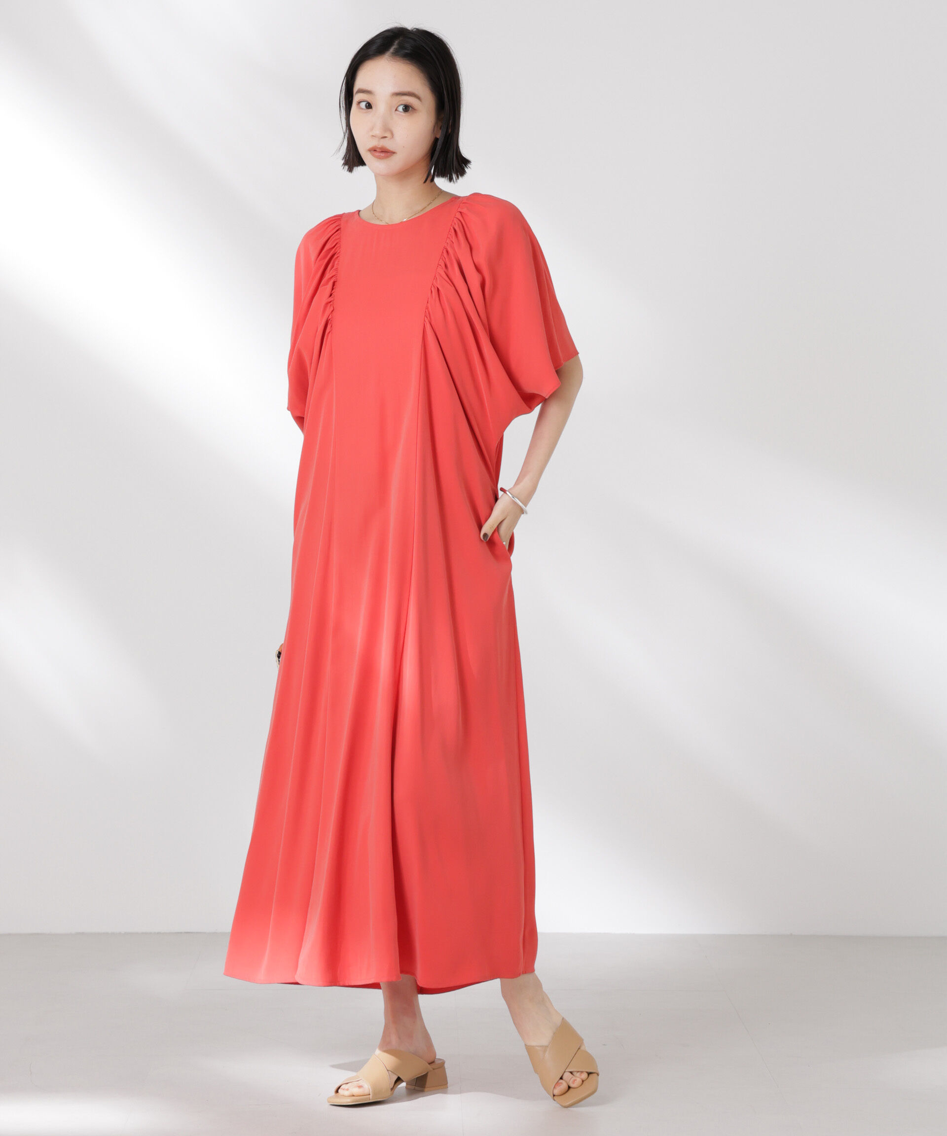 nano･universe「前後2wayボリュームギャザーワンピース」|ワンピース|