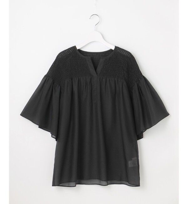 自由区「シルクコットンローンスモッキング刺繍 ブラウス」|シャツ・ブラウス|