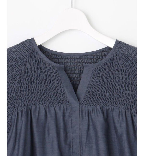 自由区「シルクコットンローンスモッキング刺繍 ブラウス」|シャツ・ブラウス|