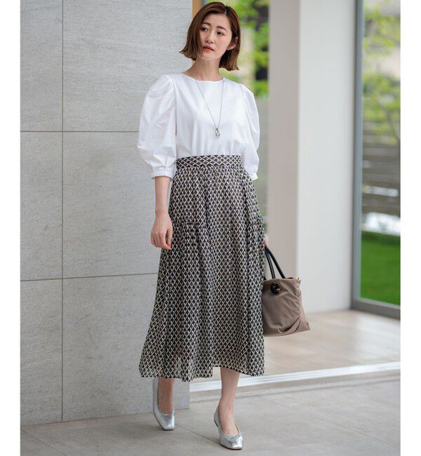 23区「【洗える】Ratti コラージュプリント ギャザースカート」|スカート|