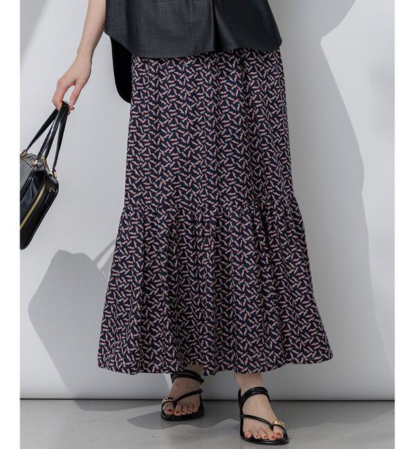 23区「【洗える】エスパドリーユプリント ティアード スカート」|スカート|ﾈｲﾋﾞｰﾌ