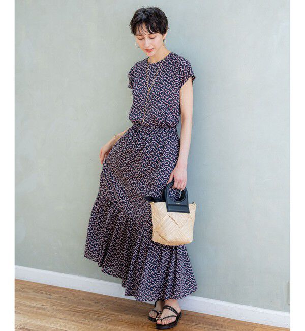 23区「【洗える】エスパドリーユプリント ティアード スカート」|スカート|