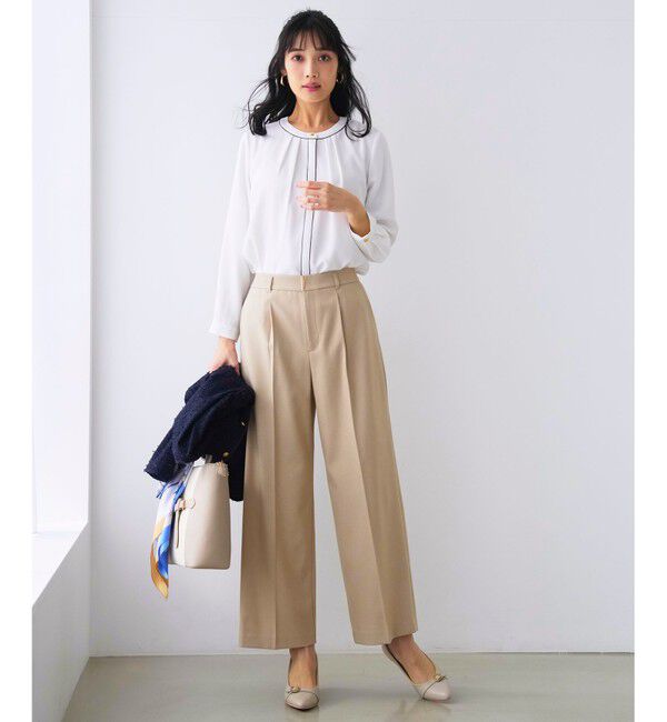 ANY SIS「フロントタックバイカラー ブラウス」|シャツ・ブラウス|