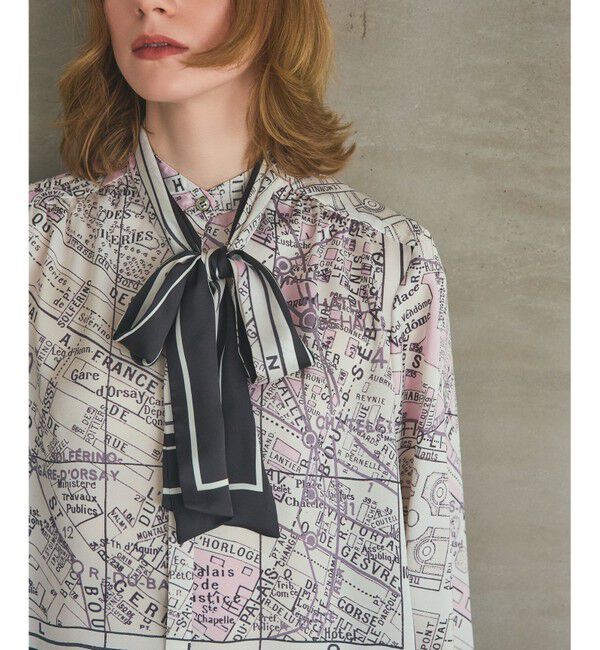 Grace Class「パリスカーフプリントブラウス」|シャツ・ブラウス|ブラック