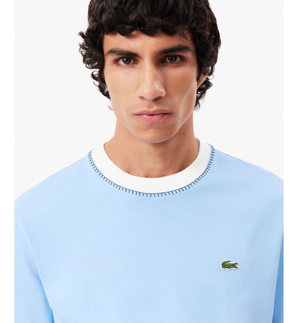 LACOSTE「フランスメイド配色リンガーネックワンポイント半袖Tシャツ」|Tシャツ・カットソー|