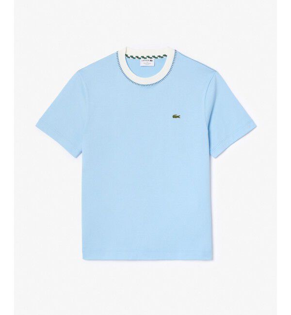 LACOSTE「フランスメイド配色リンガーネックワンポイント半袖Tシャツ」|Tシャツ・カットソー|