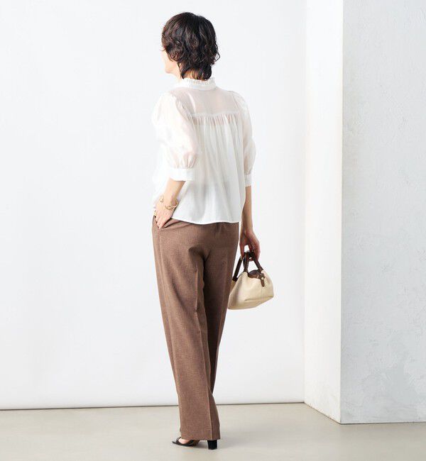 NOLLEY'S「5分袖衿フリルブラウス」|シャツ・ブラウス|