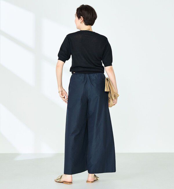 NOLLEY'S「《アンサンブル対応》《手洗い可能》フレンチリネン5分袖プルオーバーニット」|ニット・セーター|