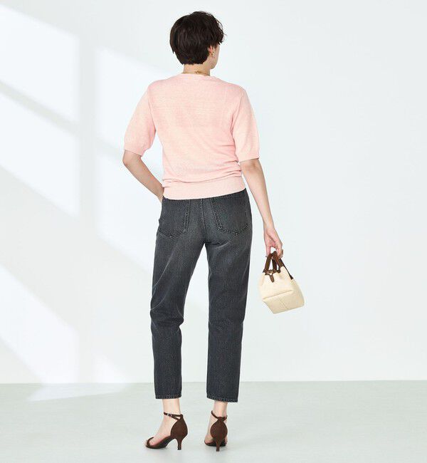 NOLLEY'S「《アンサンブル対応》《手洗い可能》フレンチリネン5分袖プルオーバーニット」|ニット・セーター|