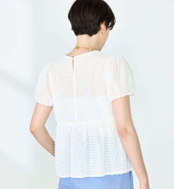NOLLEY'S「カットジャガードペプラムブラウス」|シャツ・ブラウス|