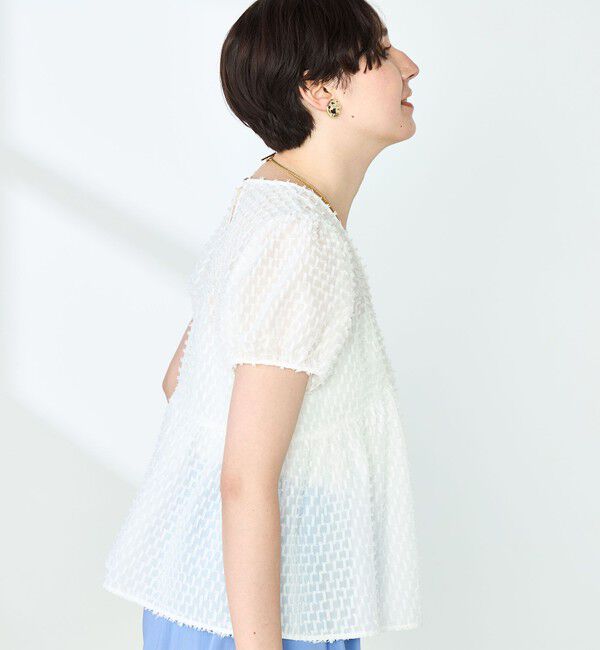 NOLLEY'S「カットジャガードペプラムブラウス」|シャツ・ブラウス|