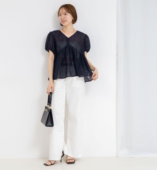 NOLLEY'S「カットジャガードペプラムブラウス」|シャツ・ブラウス|
