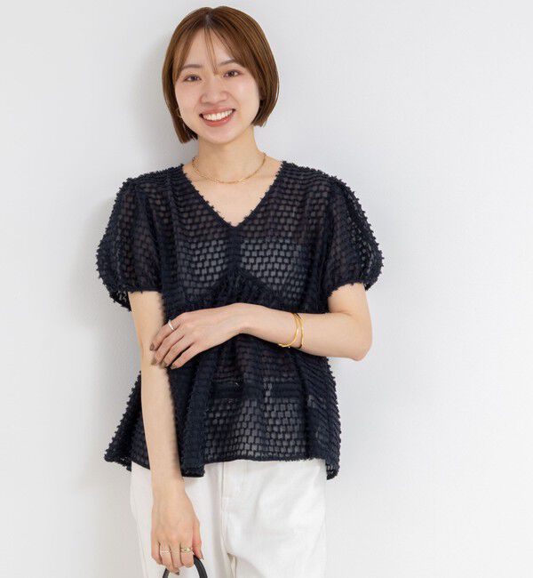 NOLLEY'S「カットジャガードペプラムブラウス」|シャツ・ブラウス|