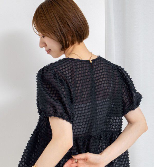 NOLLEY'S「カットジャガードペプラムブラウス」|シャツ・ブラウス|