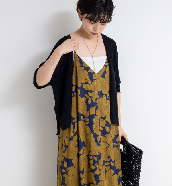 NOLLEY'S「フラワープリント＆ムジキャミワンピース」|ワンピース|