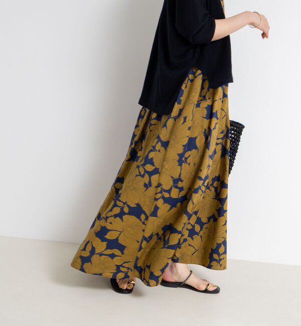 NOLLEY'S「フラワープリント＆ムジキャミワンピース」|ワンピース|