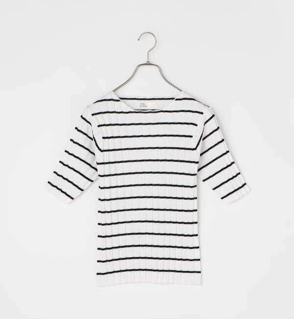  「ワイドリブ５分袖プルオーバー」|ニット・セーター|ホワイト系その他