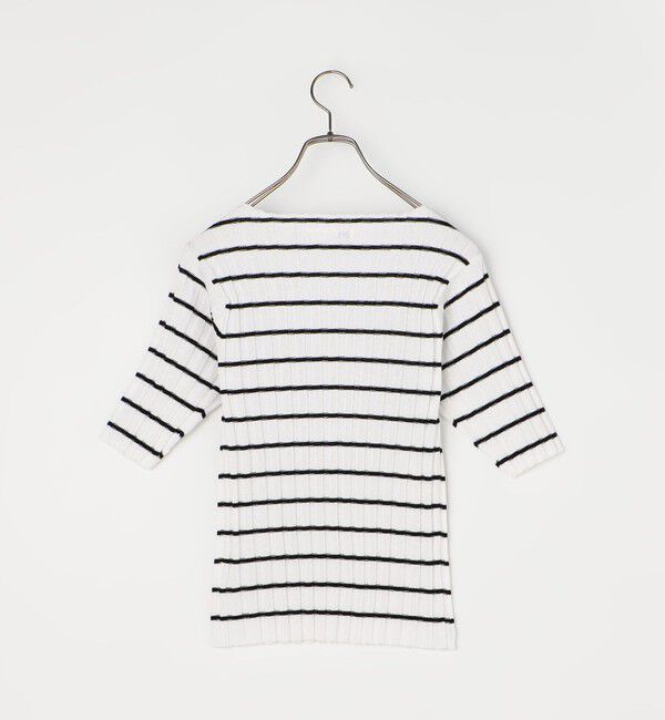  「ワイドリブ５分袖プルオーバー」|ニット・セーター|