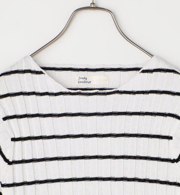  「ワイドリブ５分袖プルオーバー」|ニット・セーター|