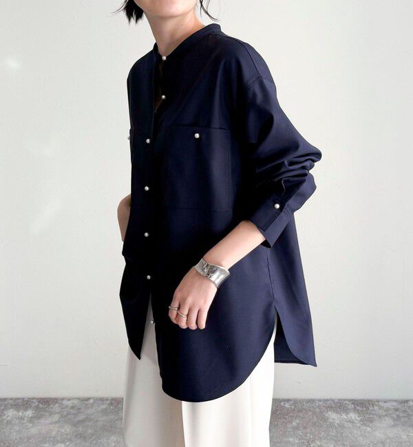 fredy emue「《セットアップ対応》TRパール釦バンドカラーシャツ」|シャツ・ブラウス|