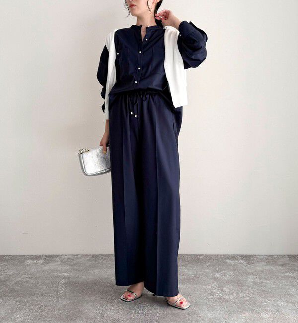 fredy emue「《セットアップ対応》TRパール釦バンドカラーシャツ」|シャツ・ブラウス|