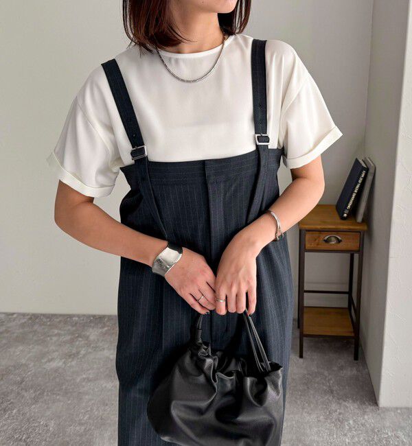 fredy emue「【WEB限定カラーあり】サテン半袖Tシャツブラウス」|シャツ・ブラウス|