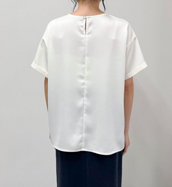 fredy emue「【WEB限定カラーあり】サテン半袖Tシャツブラウス」|シャツ・ブラウス|
