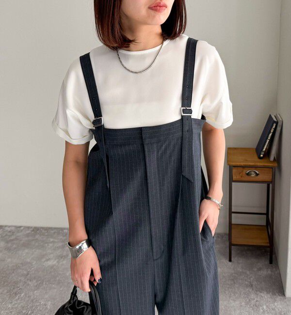 fredy emue「【WEB限定カラーあり】サテン半袖Tシャツブラウス」|シャツ・ブラウス|