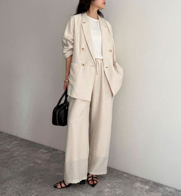 fredy emue「《セットアップ対応》リネン混スラブツイルイージーパンツ」|チノ|