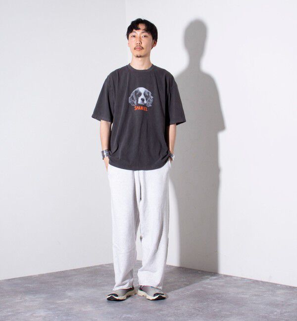 GLOSTER「【新柄追加】【GLOSTER/グロスター】DOG&CAT 犬猫プリント ピグメント プリントTシャツ」|Tシャツ・カットソー|