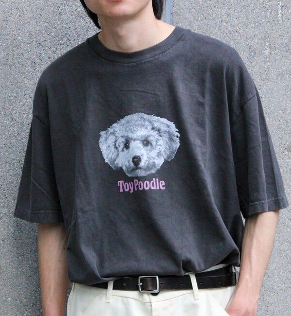 GLOSTER「【新柄追加】【GLOSTER/グロスター】DOG&CAT 犬猫プリント ピグメント プリントTシャツ」|Tシャツ・カットソー|
