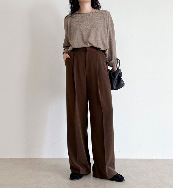 fredy emue「【人気商品の新型】とろみwarmタックスラックス」|スラックス|