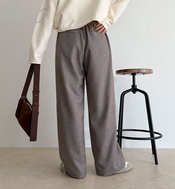 fredy emue「【4サイズ展開】ソフトシャークスキン/チェックイージーパンツ」|チノ|