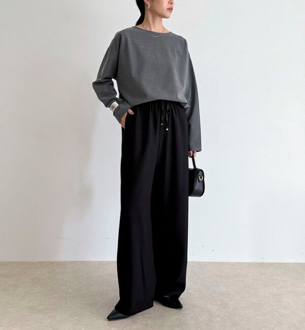 fredy emue「【4サイズ展開】ソフトシャークスキン/チェックイージーパンツ」|チノ|